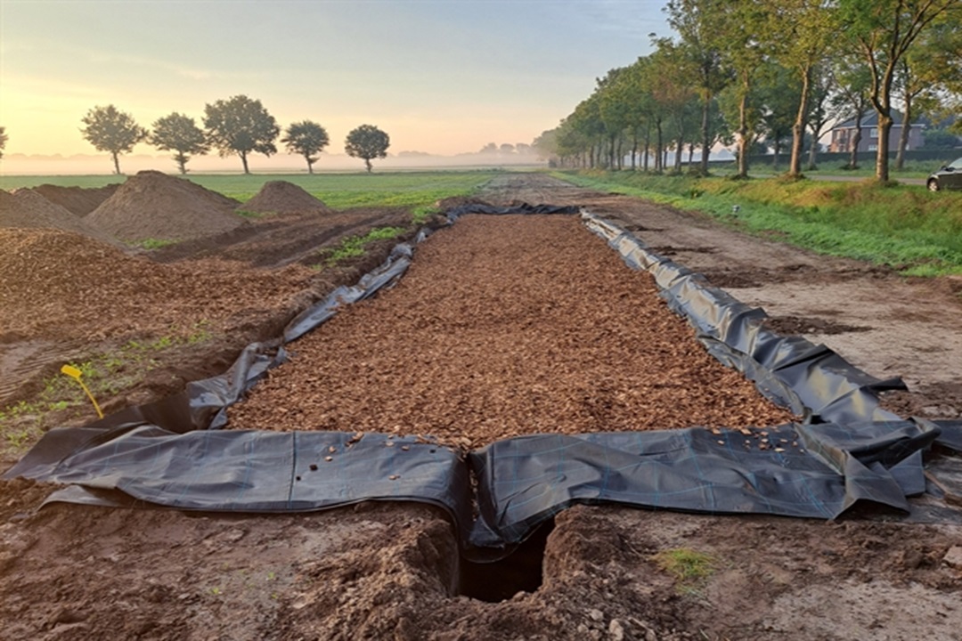 stikstof in sloten door bioreactor met houtsnippers